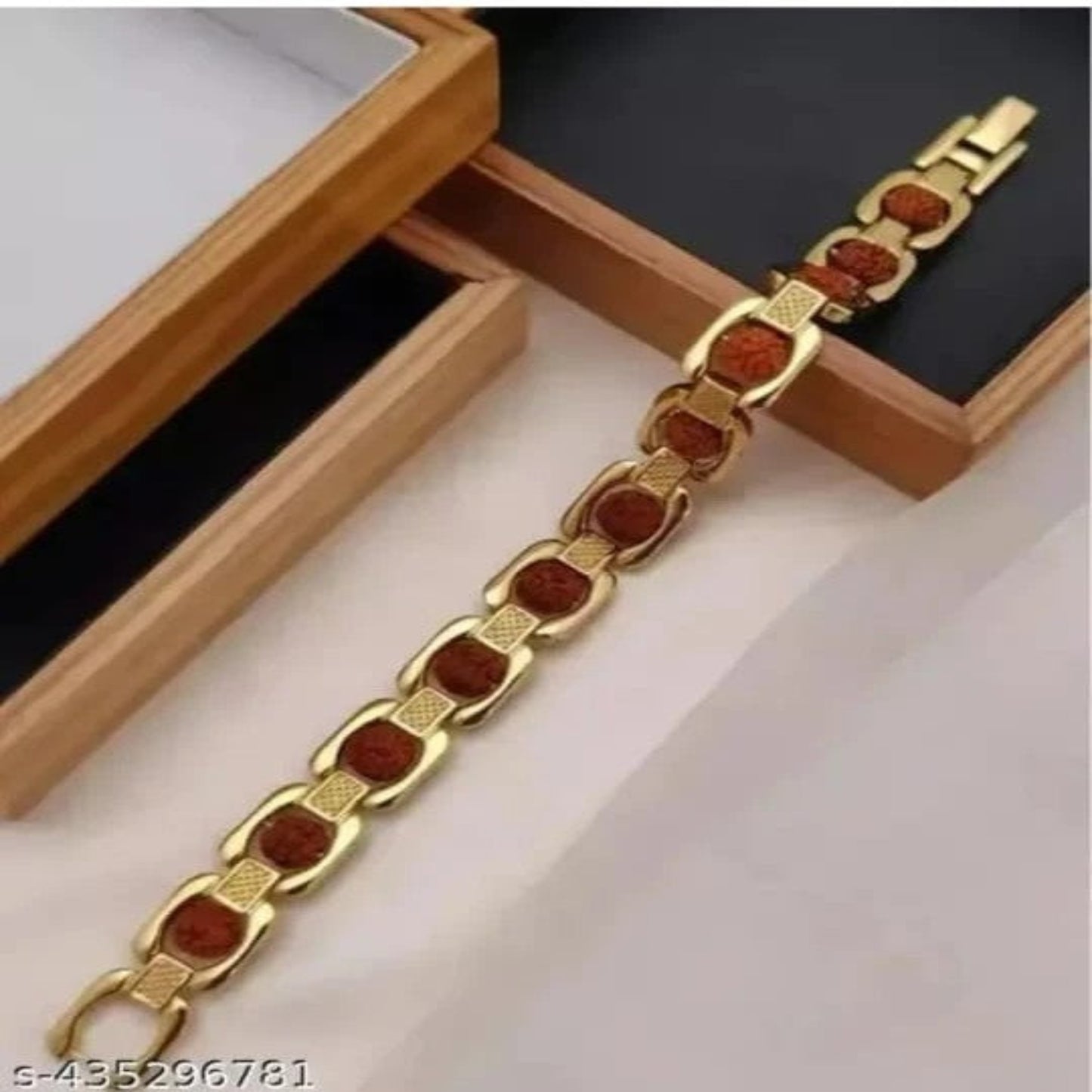 Gold plated rudraksha bracelet