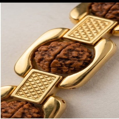 Gold plated rudraksha bracelet