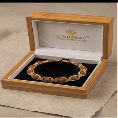 Gold plated rudraksha bracelet