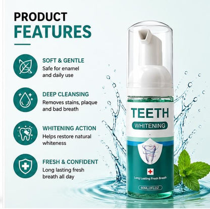 Teeth Whitening Foam – Deep Clean Whitening Mousse | Fresh Breath Oral Care (60ml)