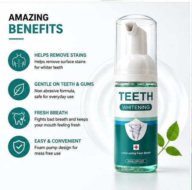 Teeth Whitening Foam – Deep Clean Whitening Mousse | Fresh Breath Oral Care (60ml)
