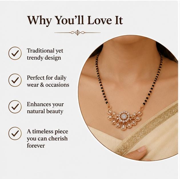Premium Rose Gold Plated Mangalsutra.
